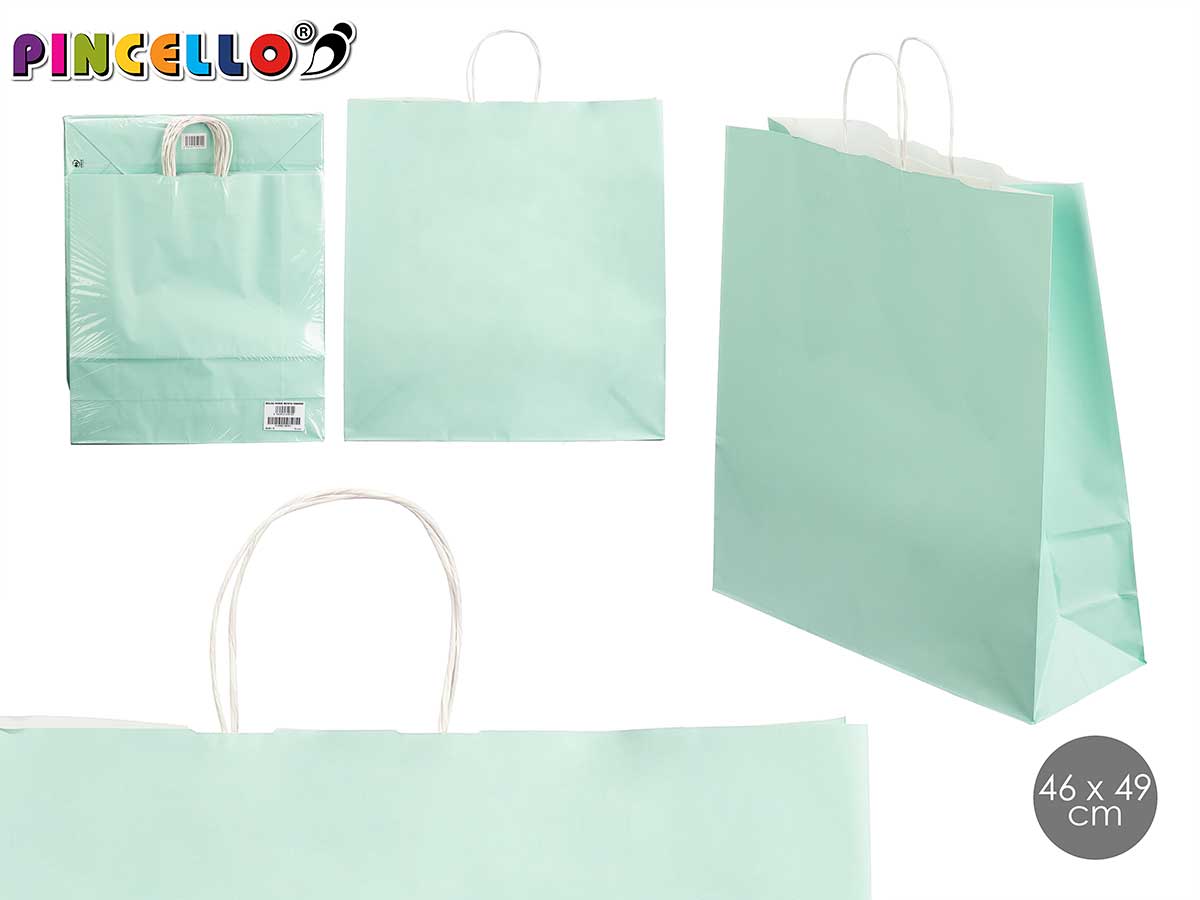 Bolsa papel verde menta gr 46x49cm