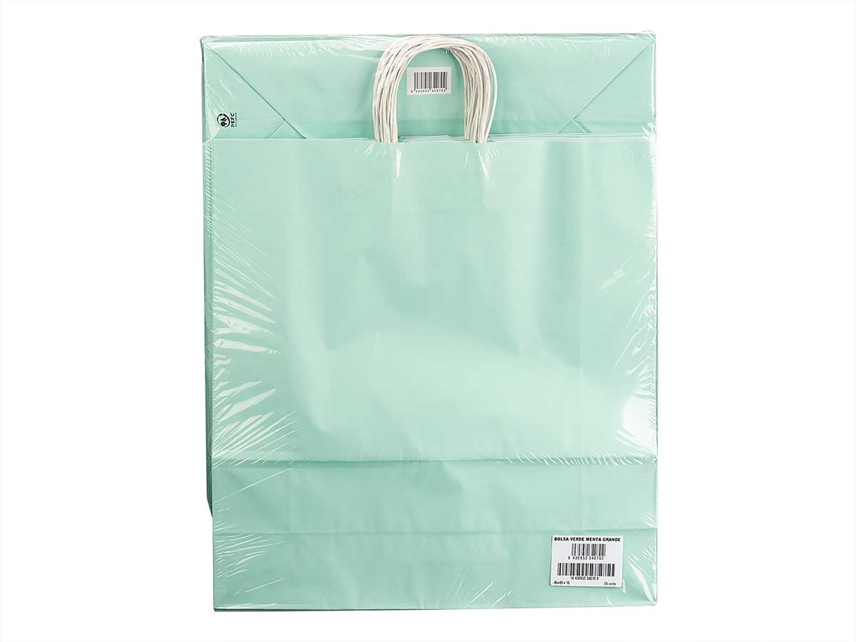 Bolsa papel verde menta gr 46x49cm - Imagen 3