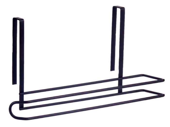 Soporte negro metal rollo cocina - Imagen 2