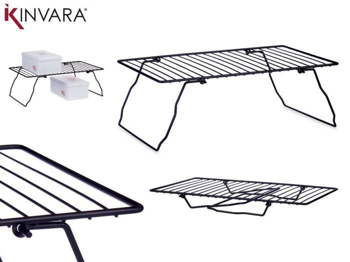 Soporte negro metal estanteria plegable