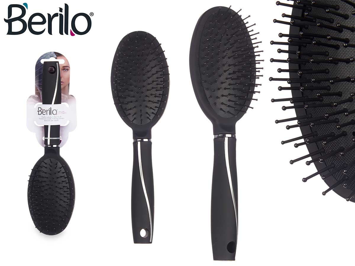 Cepillo cabello negro siliconado