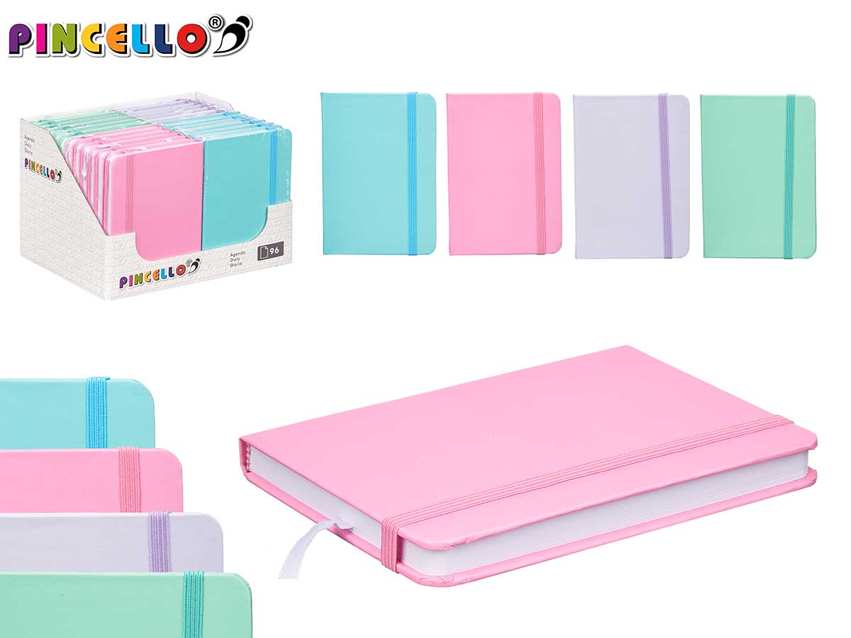 Agenda bolsillo 96 paginas goma color pastel surt4