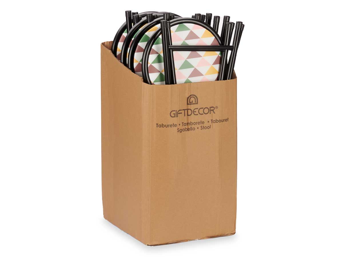 Taburete plegable pvc mate patas negras geometric - Imagen 3