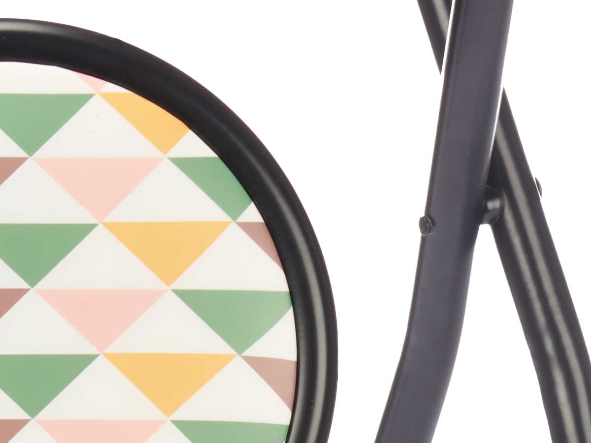 Taburete plegable pvc mate patas negras geometric - Imagen 4