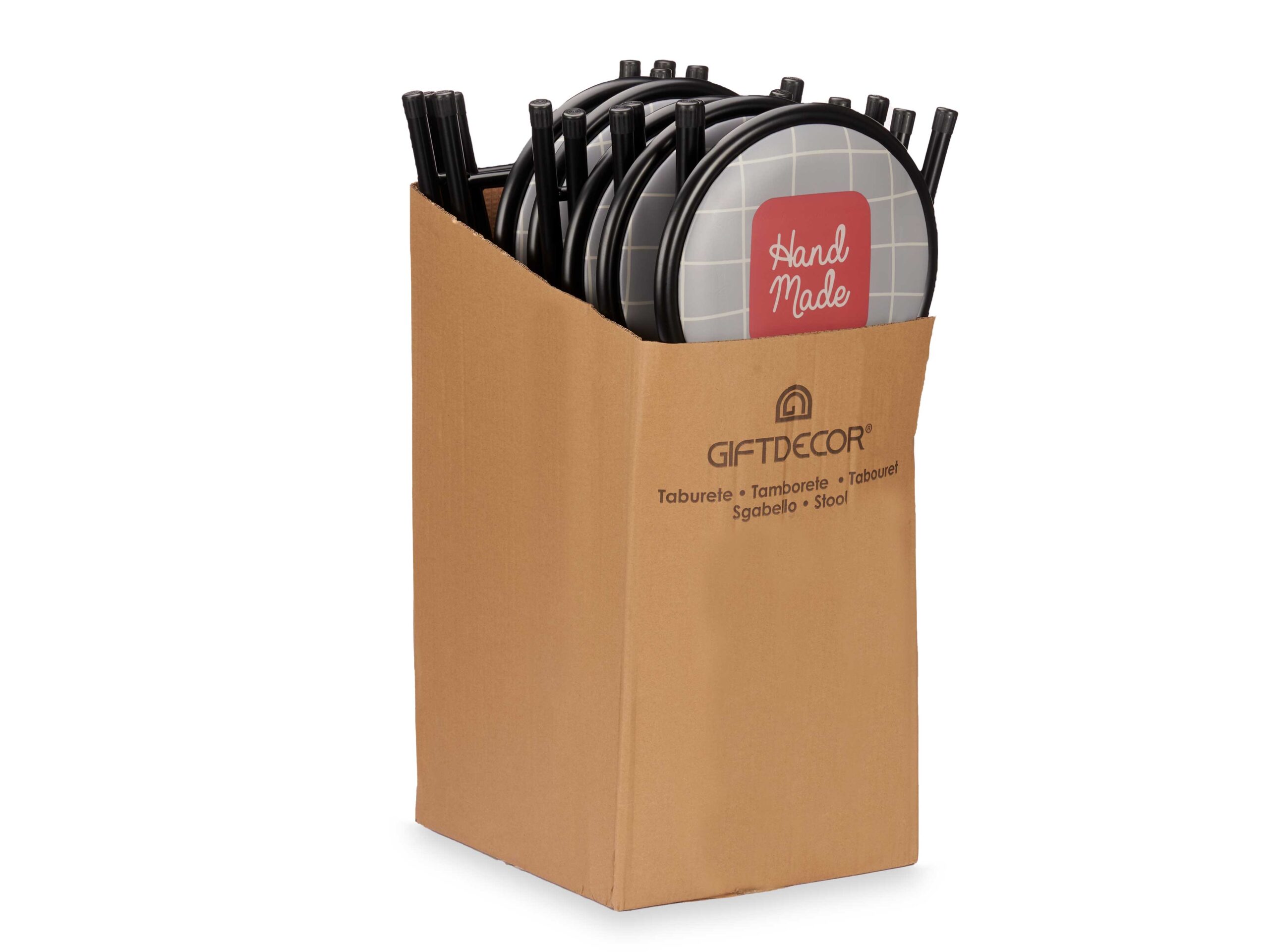 Taburete plegable pvc mate patas negras hand made - Imagen 3