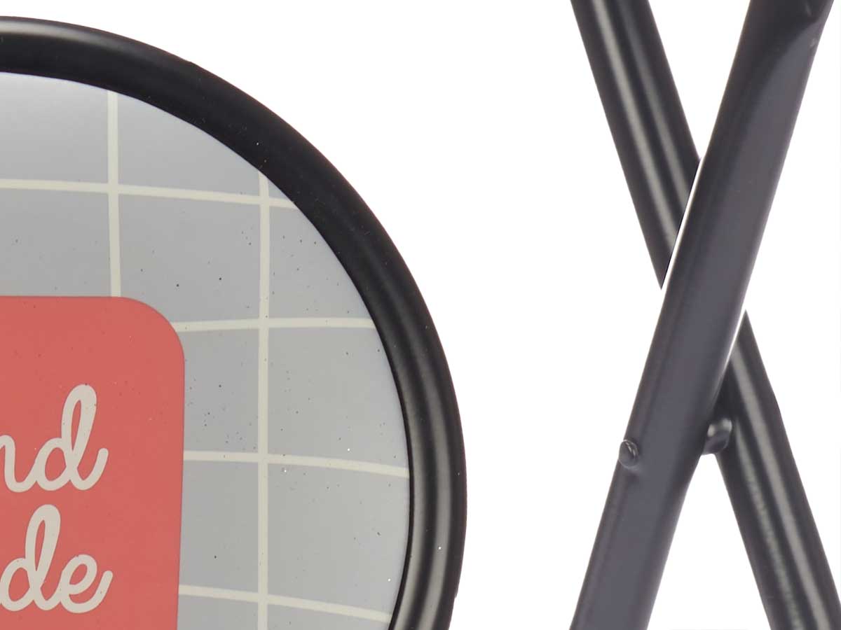 Taburete plegable pvc mate patas negras hand made - Imagen 4