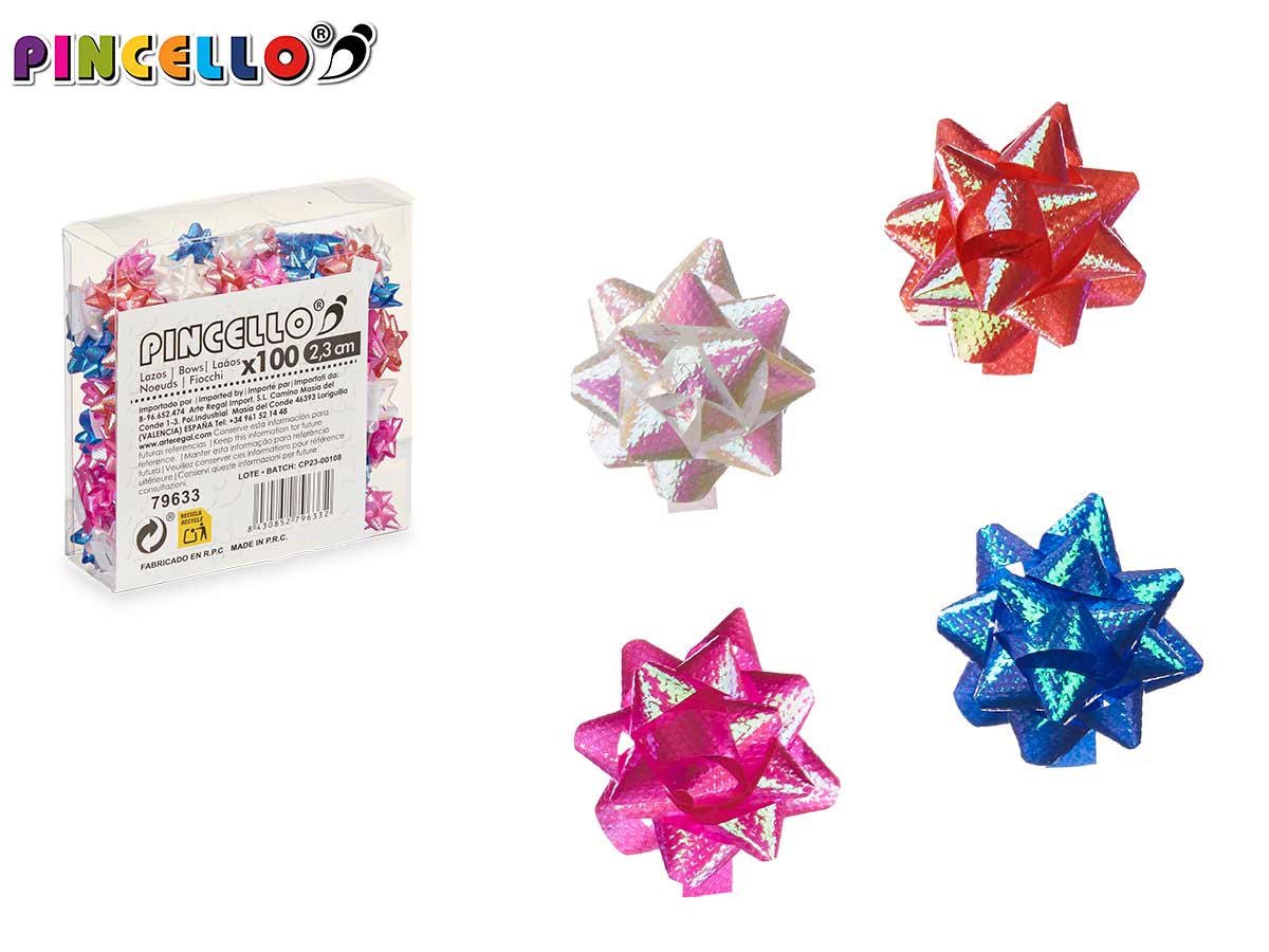 Pvc 100 lazos pasteles brillo 2,3cm