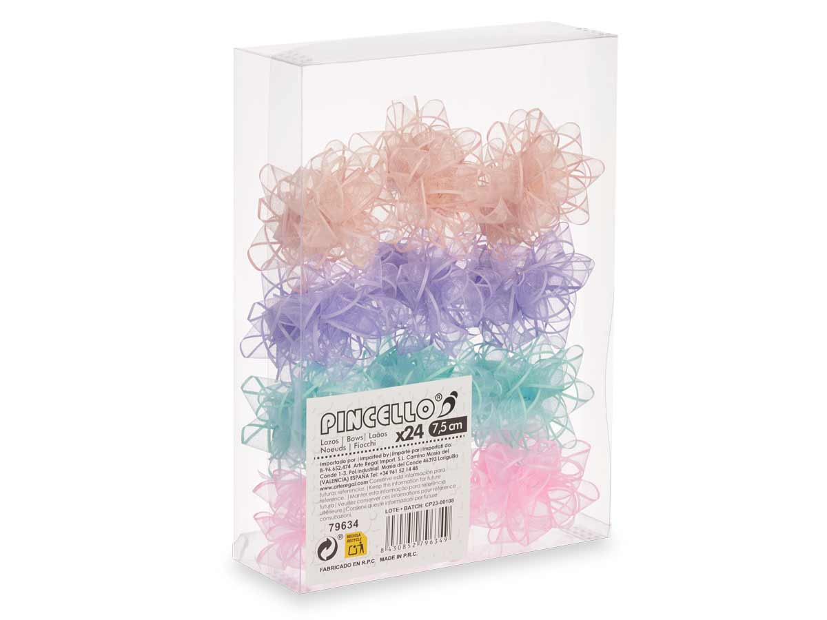 Pvc 24 lazos visillo 4 color pasteles 7,5cm - Imagen 3