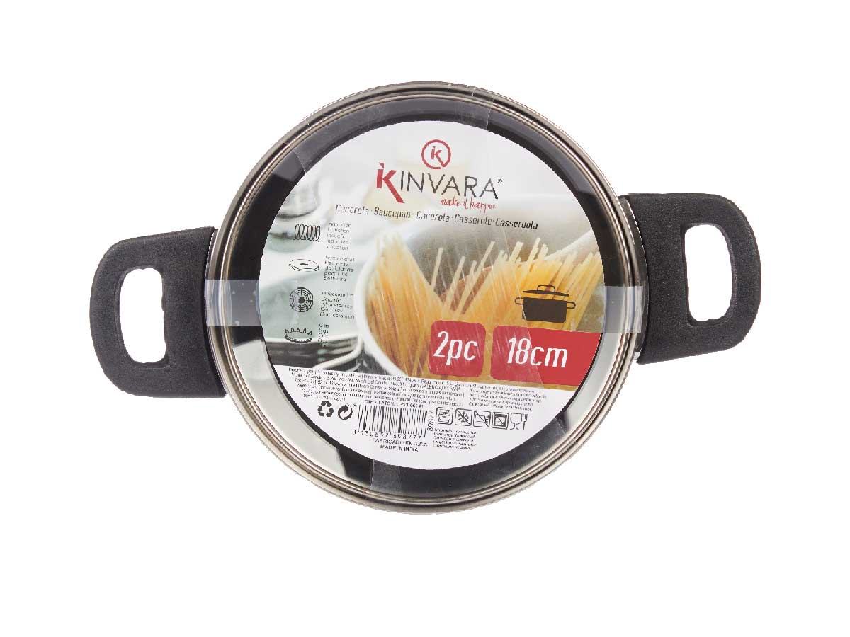 Cacerola induccion 18 cm tapa cristal - Imagen 3