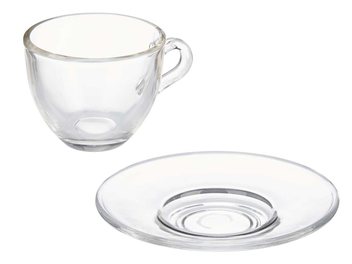 Taza vidrio cafe 85ml con plato - Imagen 4