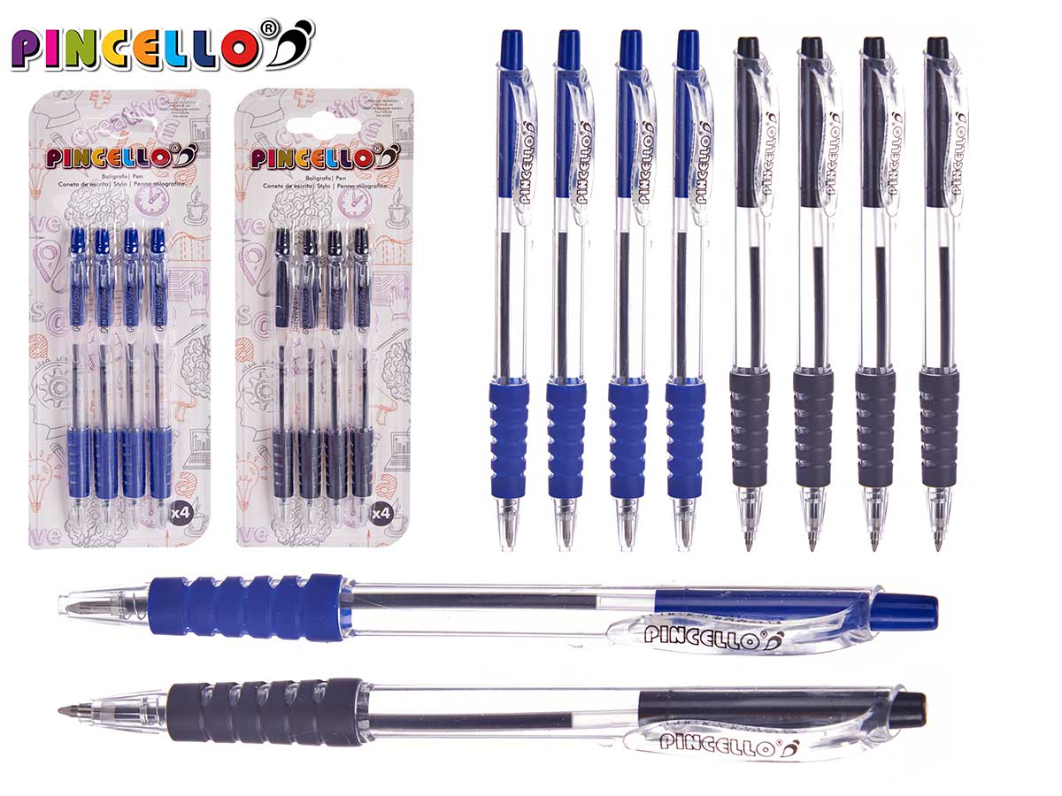Set 4 boligrafos pulsador surt 2