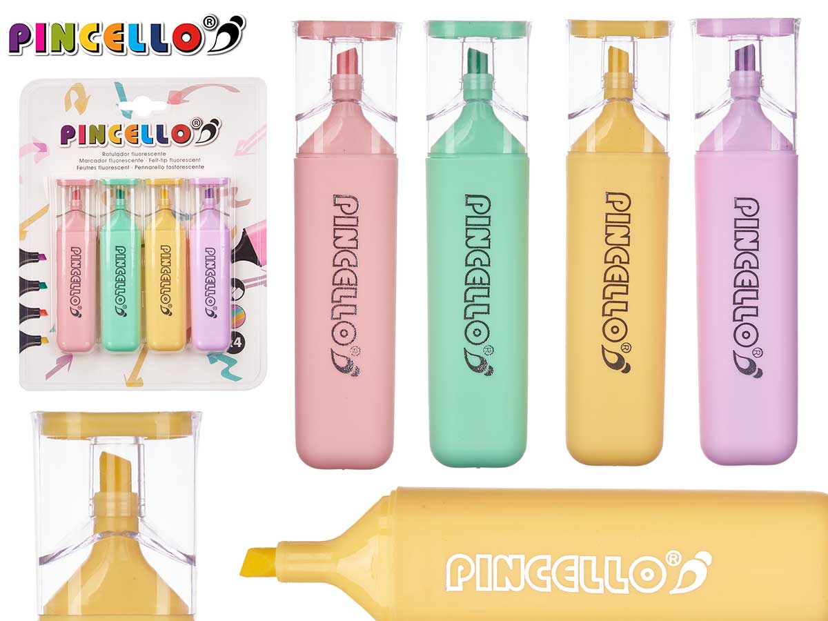 Set 4 fluorescentes grandes pastel