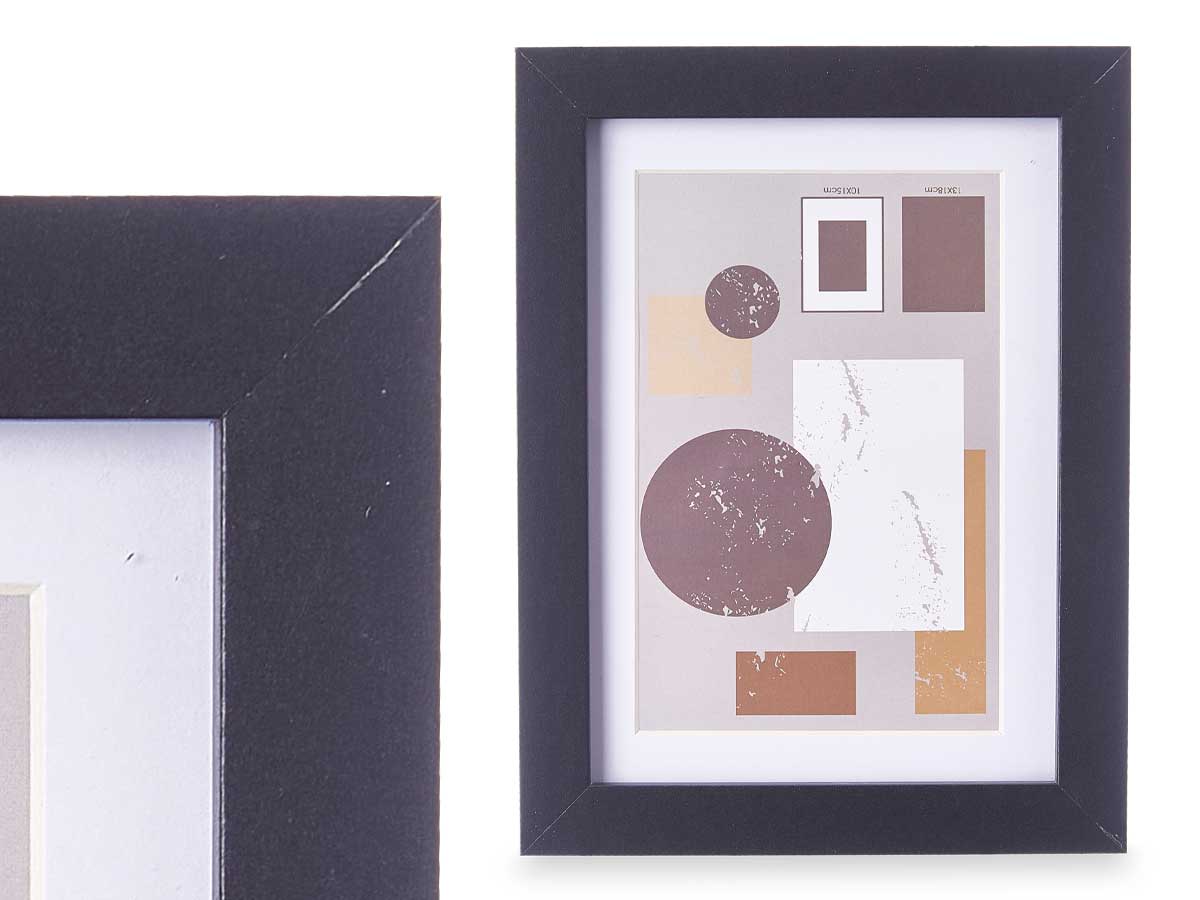 Portafoto pared madera paspartu 10x15cm negro - Imagen 2
