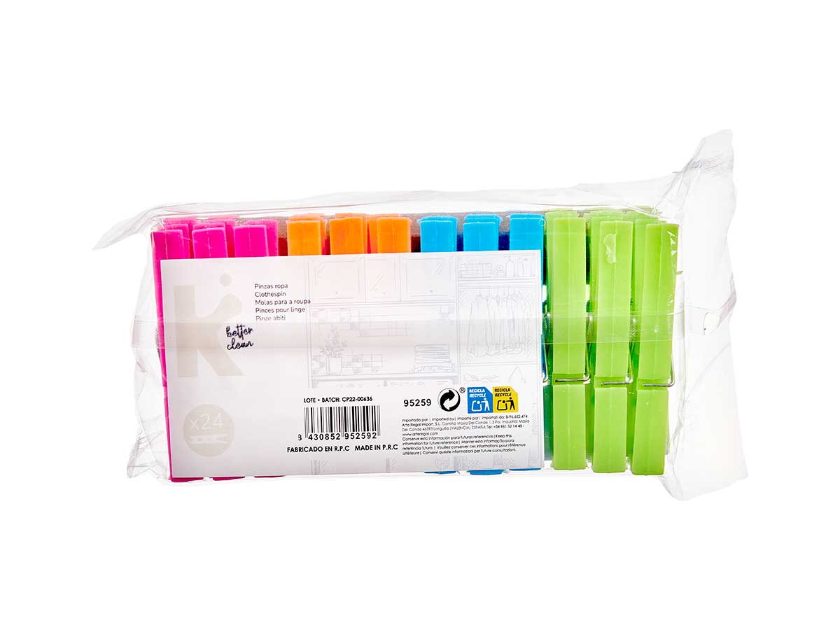 Set 24 pinzas plastico medianas - Imagen 3