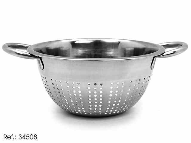 Colador acero 21cm diam con asas