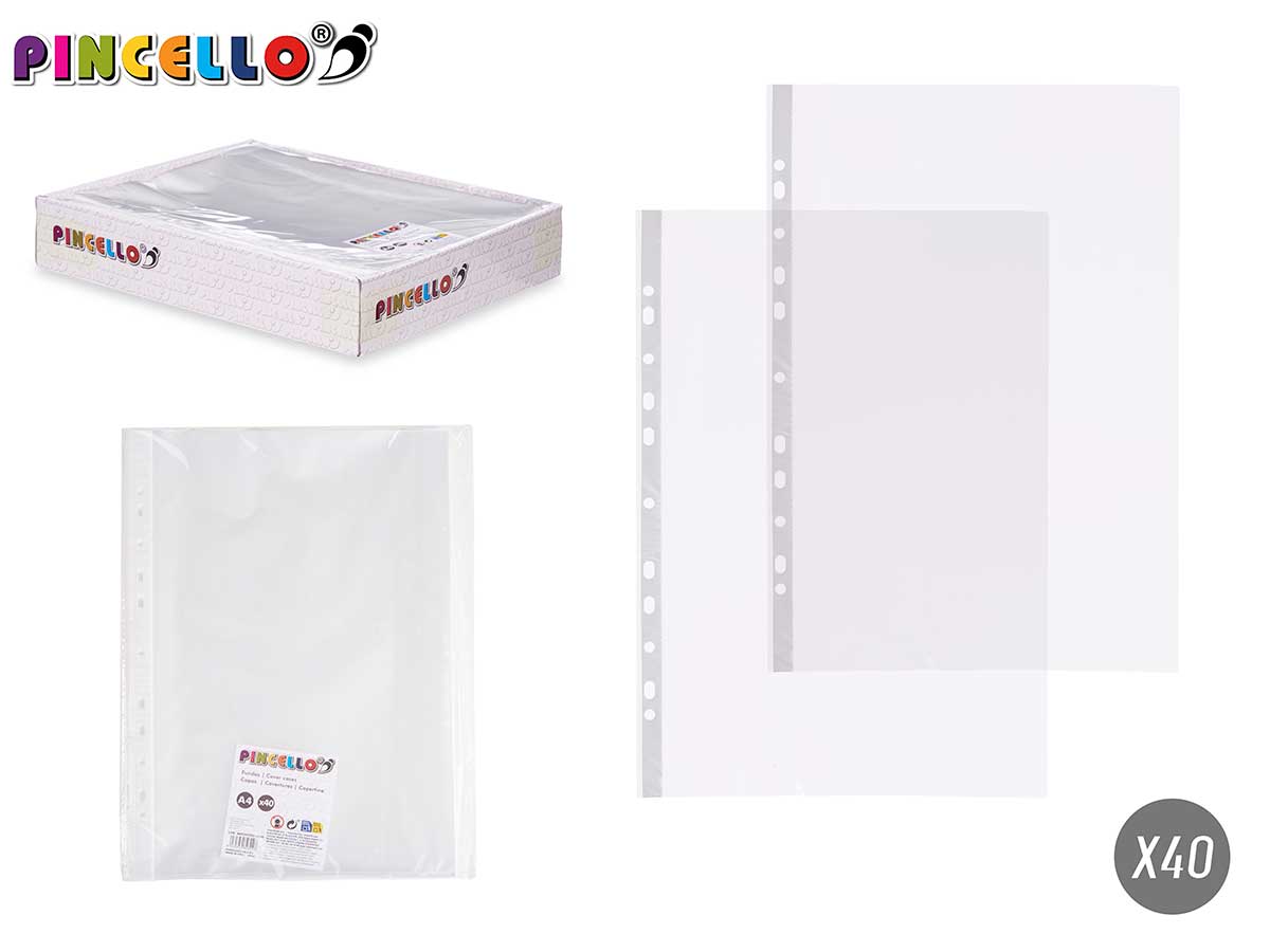Set 40 fundas transparentes tamaño folio