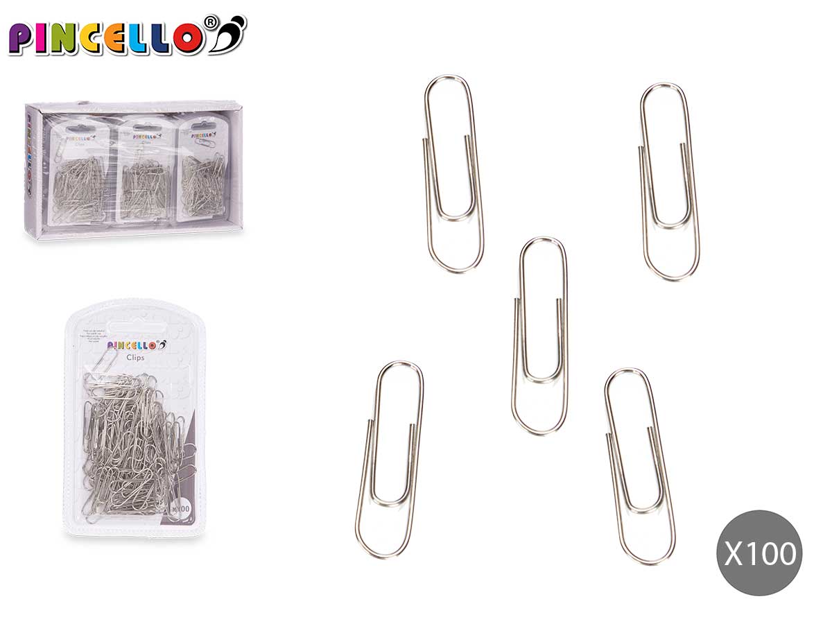 Set 100 clips silver peq