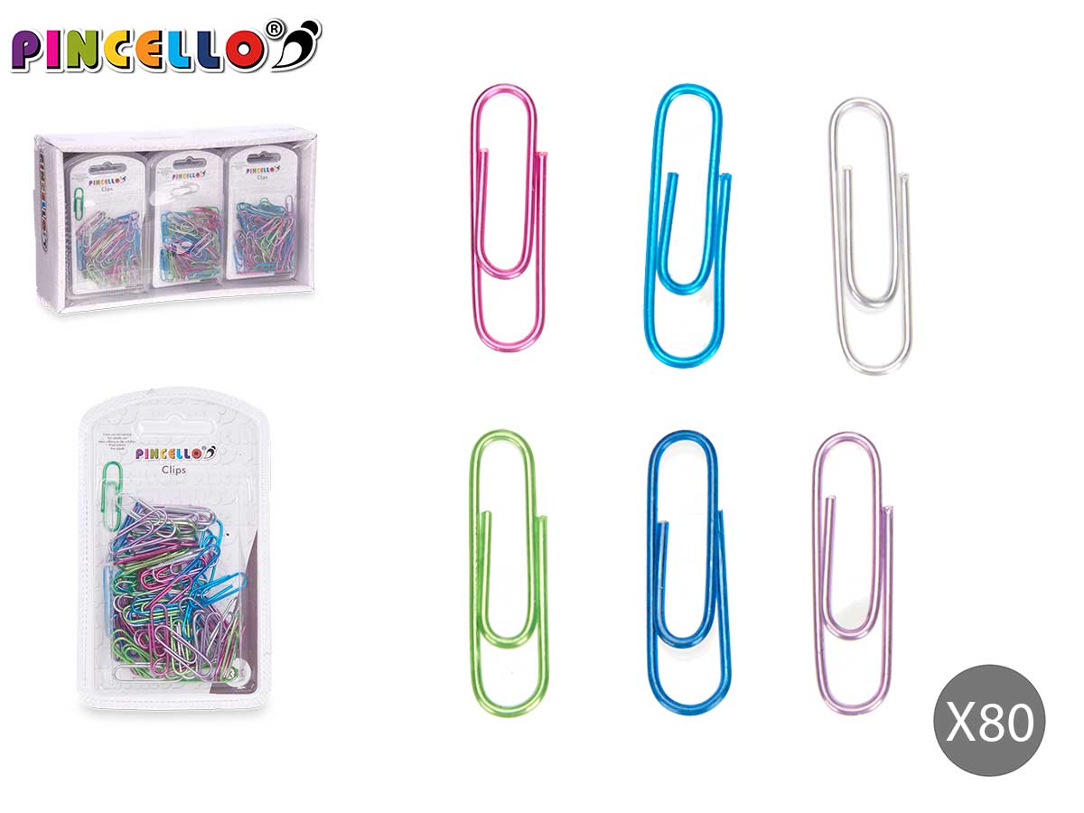 Set 80 clips metalizados peq