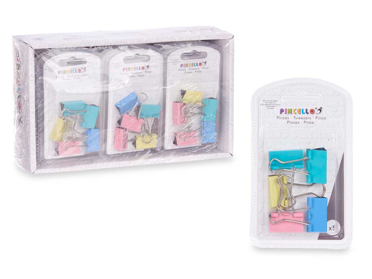 Set 5 pinzas clip color pastel med - Imagen 3