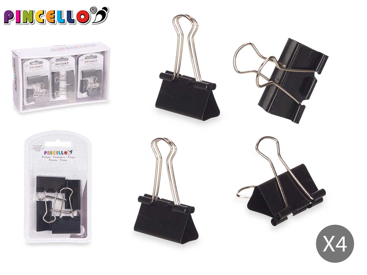 Set 4 pinzas clip negro grd