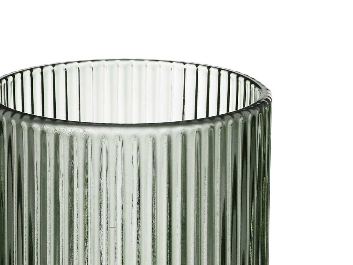 Vaso alto verde musgo rayas 430ml - Imagen 3