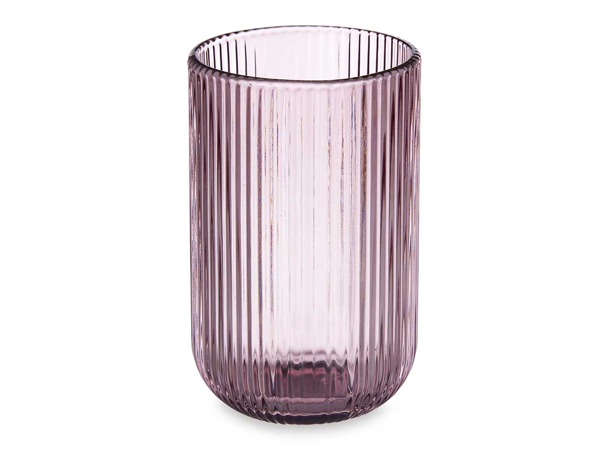 Vaso alto rosa rayas 430ml - Imagen 2
