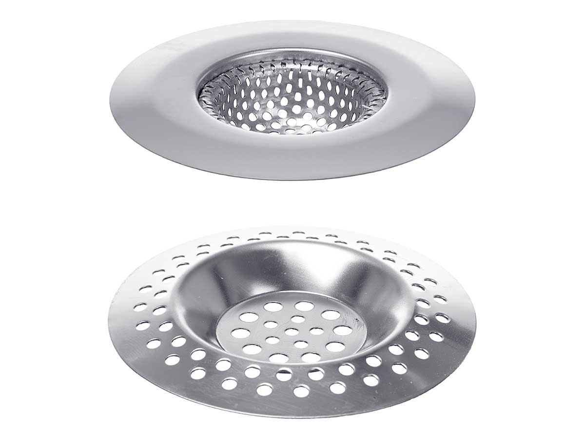 Set 2 filtros fregadero acero hondo agujeros peq