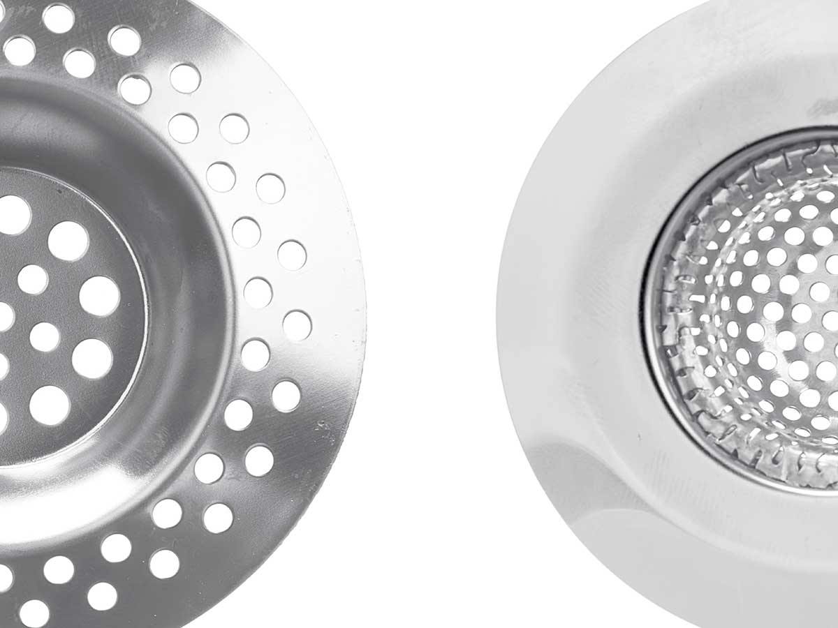 Set 2 filtros fregadero acero hondo agujeros peq - Imagen 3
