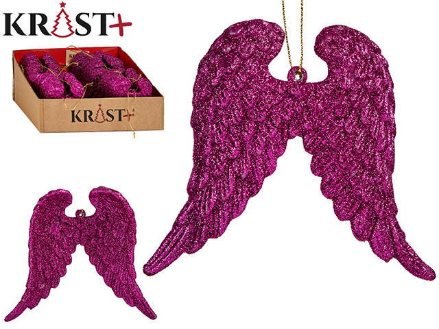 Adorno arbol navidad ala doble fucsia