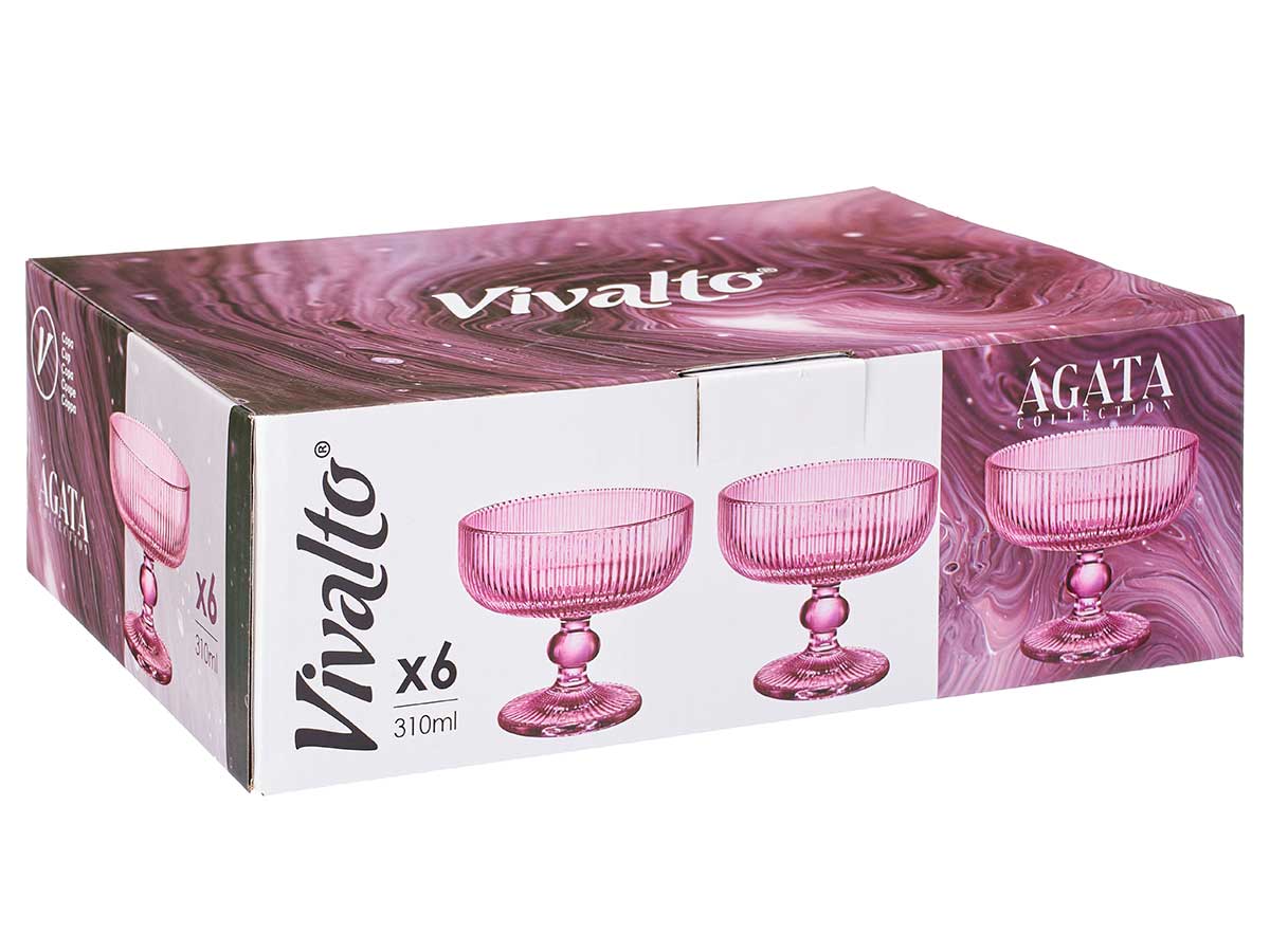 Copa helado rosa rayas 310ml - Imagen 3