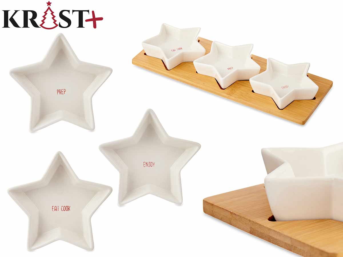 Set 4pcs bandeja aperitivo estrella