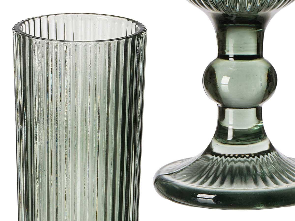 Copa cava verde musgo rayas 160ml - Imagen 4