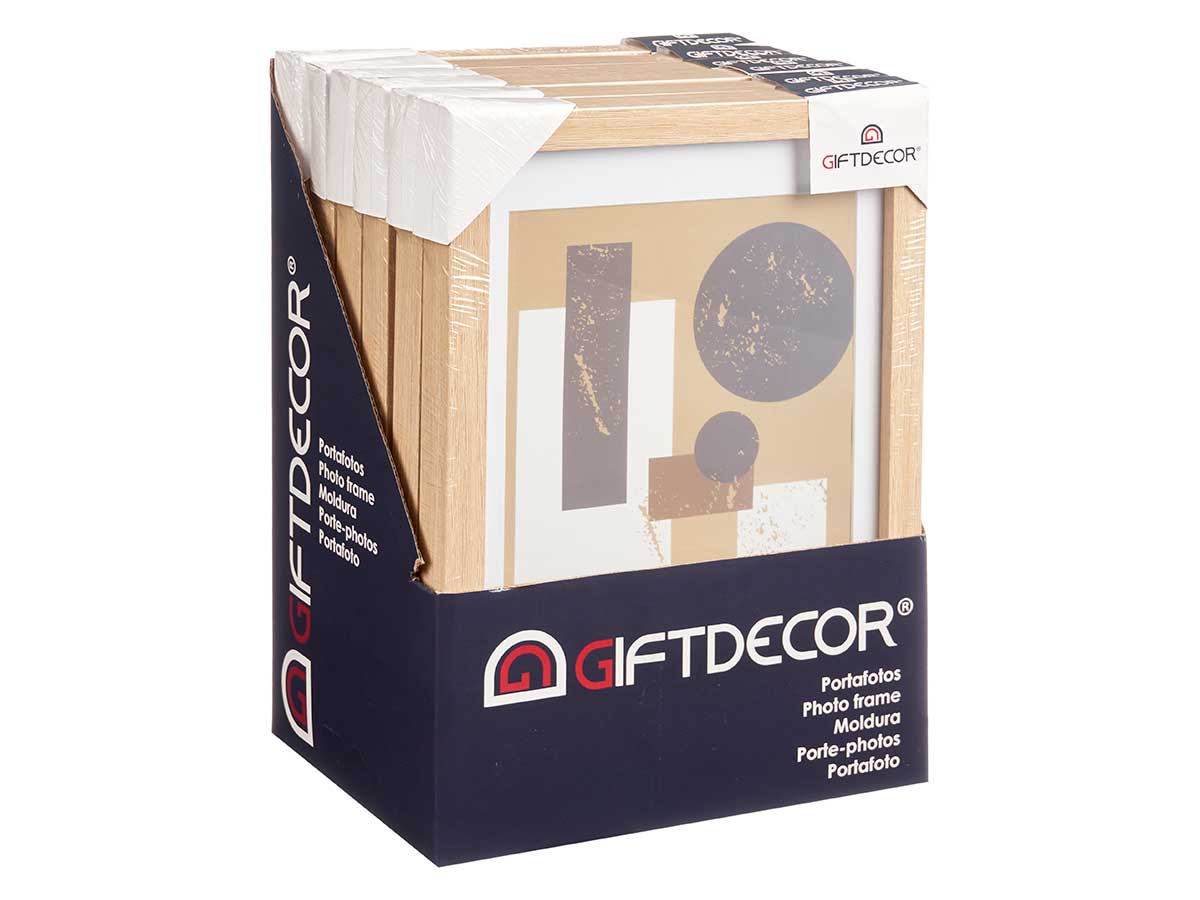 Portafoto pared madera paspartu 18x24cm natural - Imagen 2