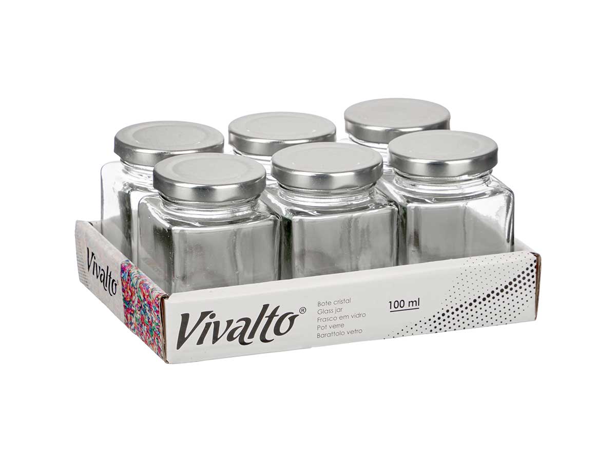 Tarro cuad cristal trans tapa 100 ml - Imagen 2