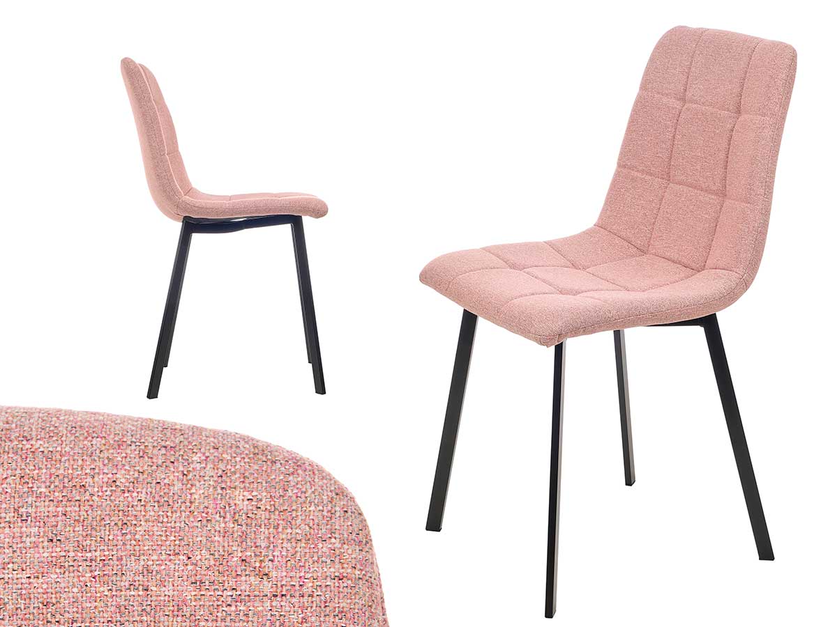 SILLA ELEGANTE PATA NEGRA ROSA