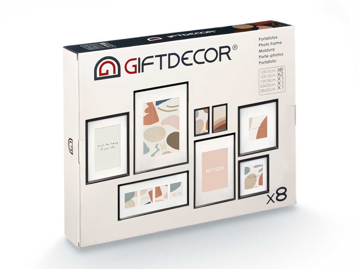 Set 8 portafotos mural pastpardu negro - Imagen 2