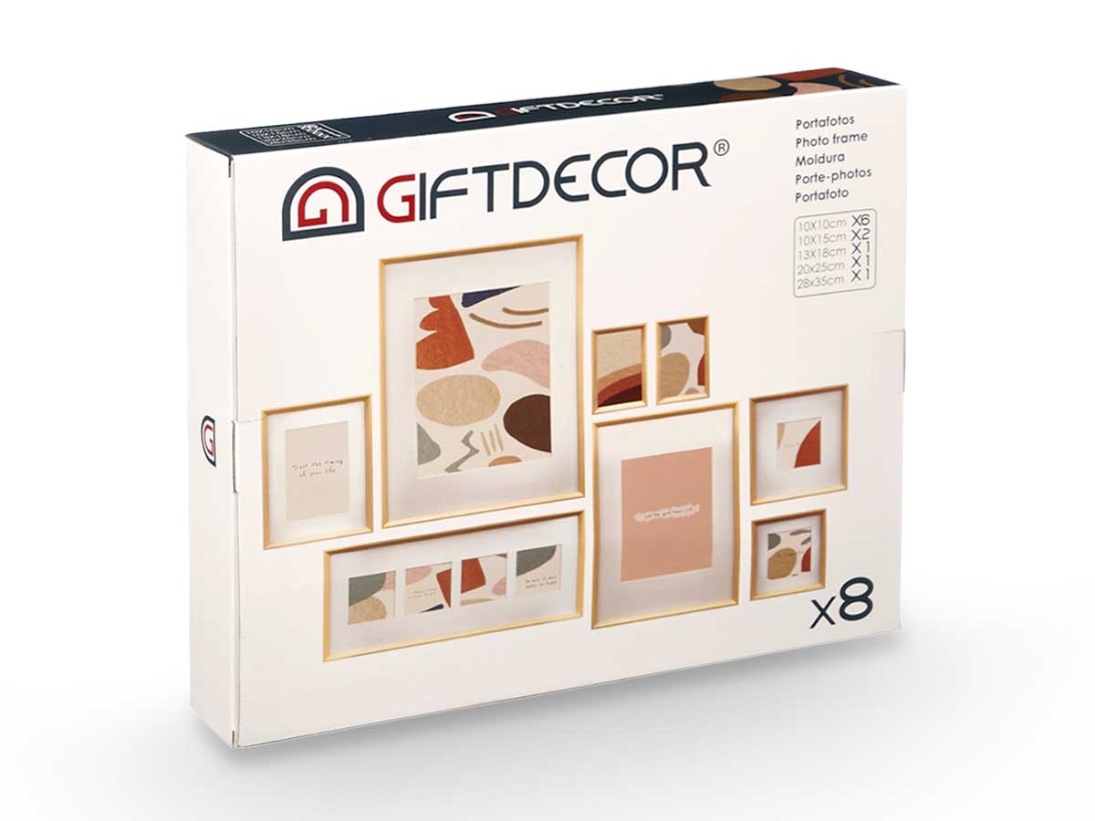 Set 8 portafotos mural pastpardu natural - Imagen 2