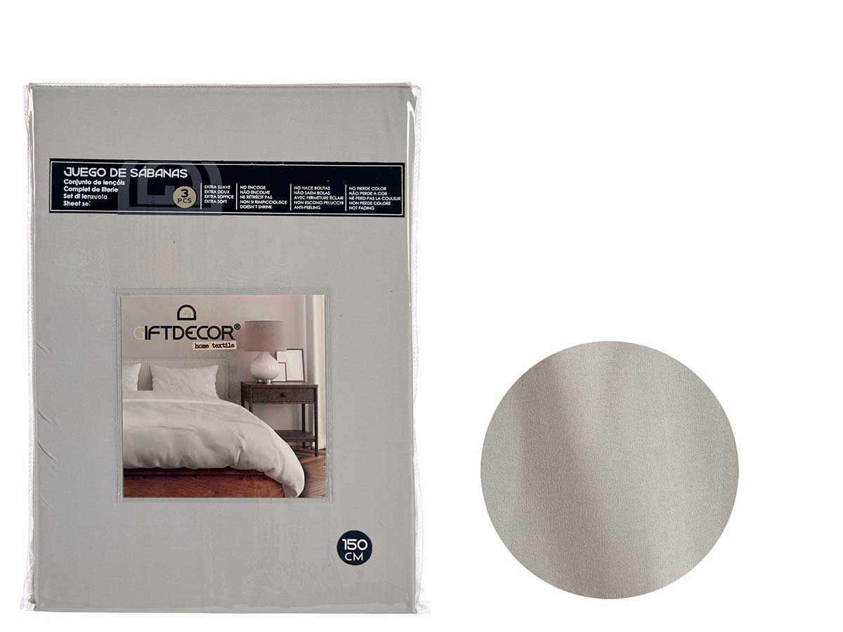 Set 3 sabanas 150cm color gris