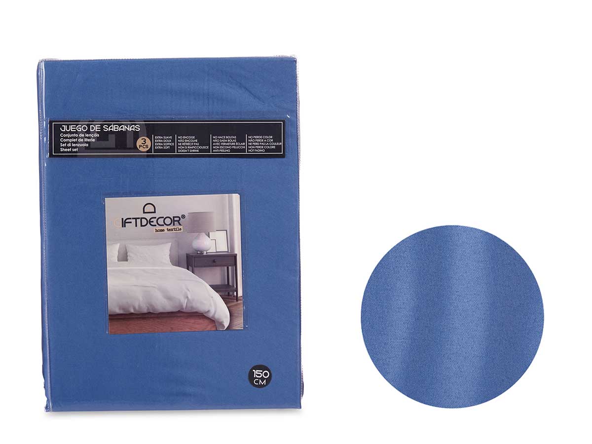 Set 3 sabanas 150cm color azul