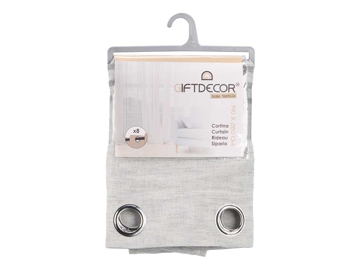 Cortina rayas plegadas gris claro - Imagen 3