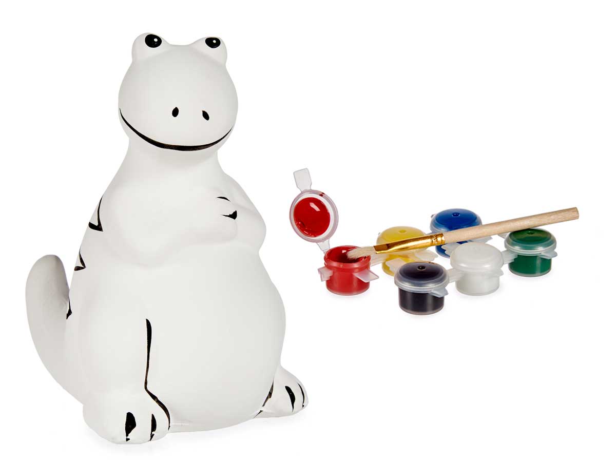 Hucha dinosaurio sentado ceramica para pintar - Imagen 2