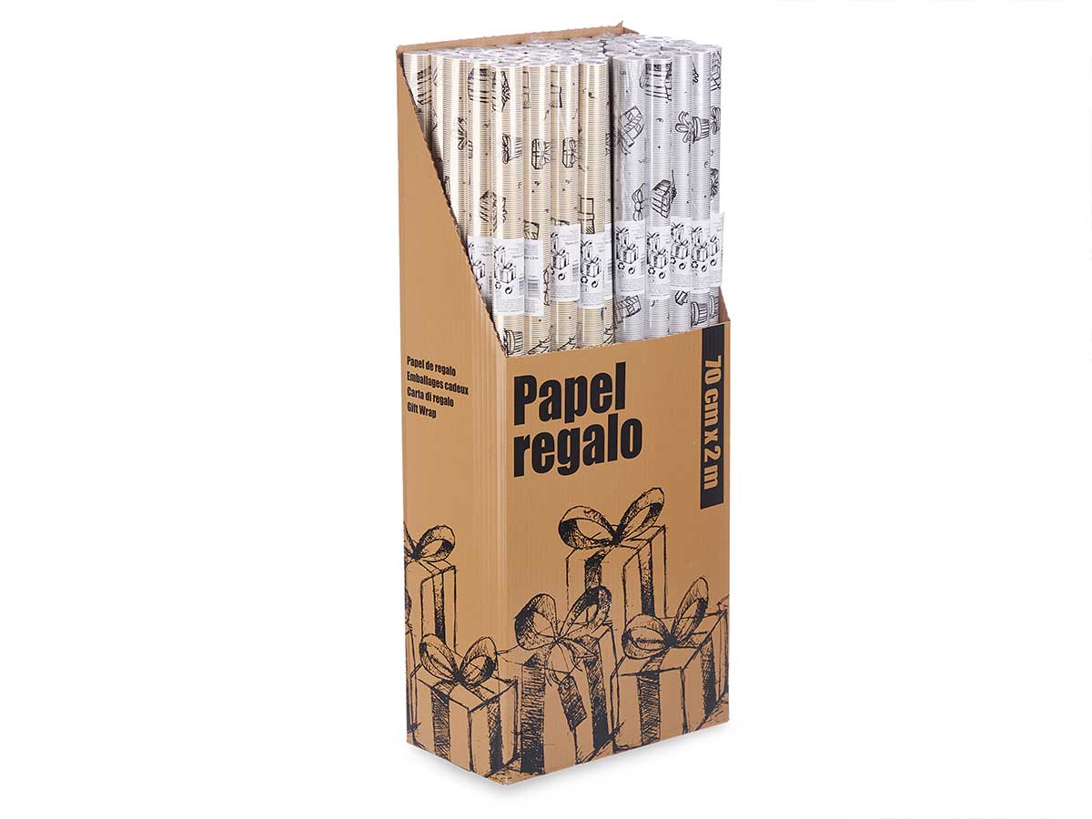 Rollo papel regalo 70x200 regalos surt2 - Imagen 2