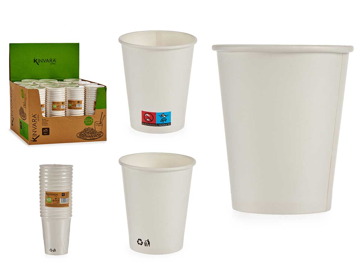 Set 15 vaso biodegradable 240ml