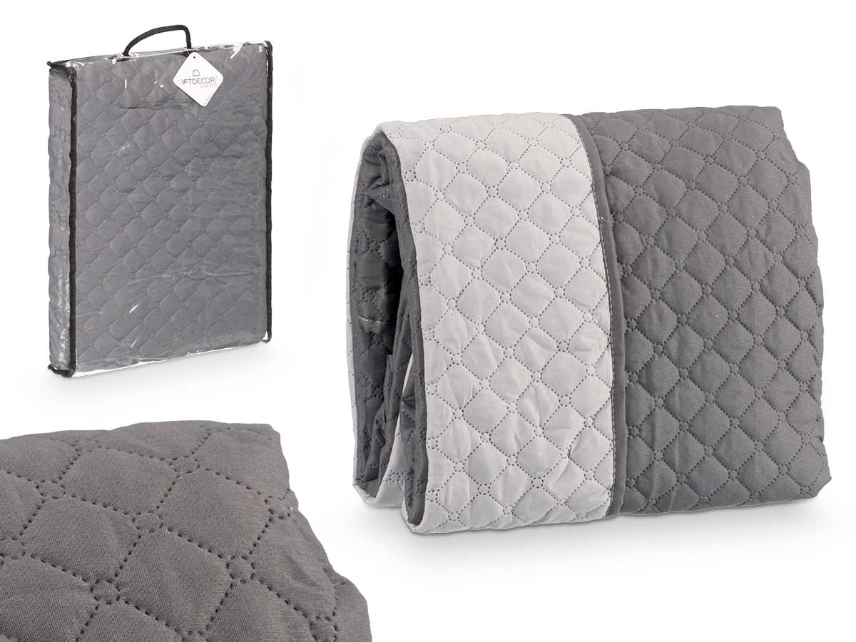 Cubre sofa acolchado 2 plazas gris - Imagen 3