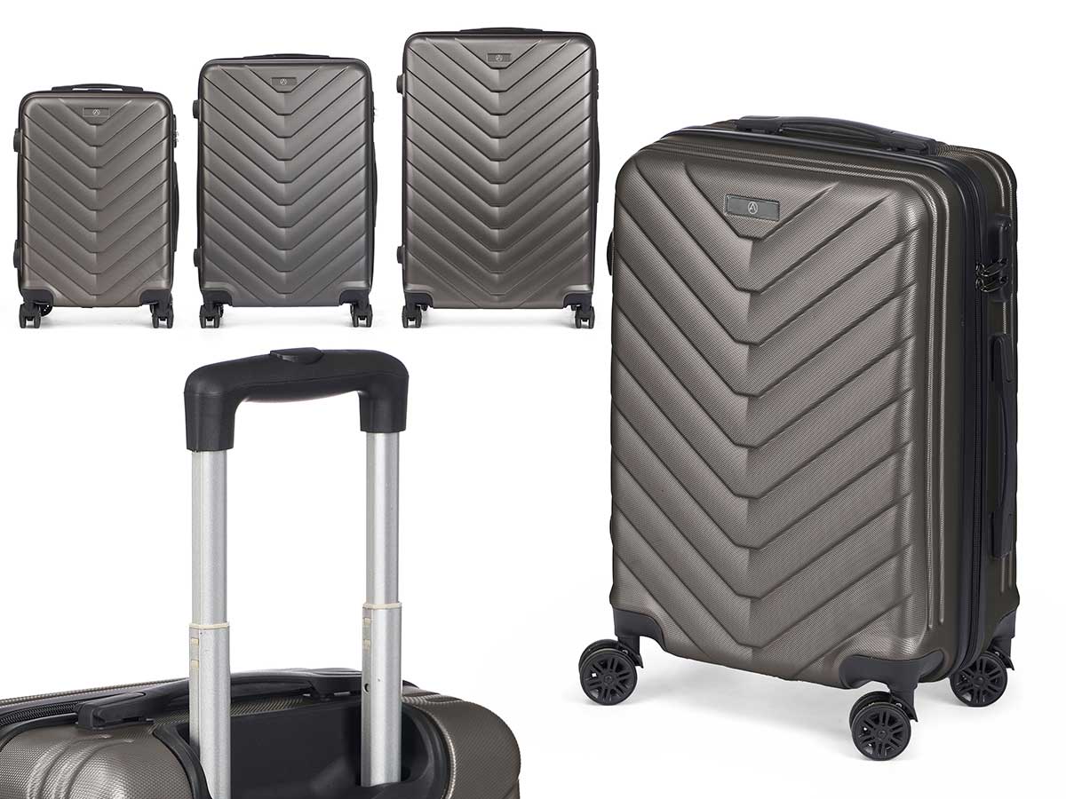 Set 3 maleta escama abs gris oscuro