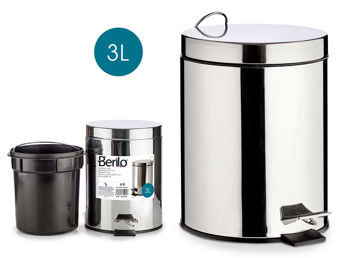 Papelera 3l acero inoxidable con pedal