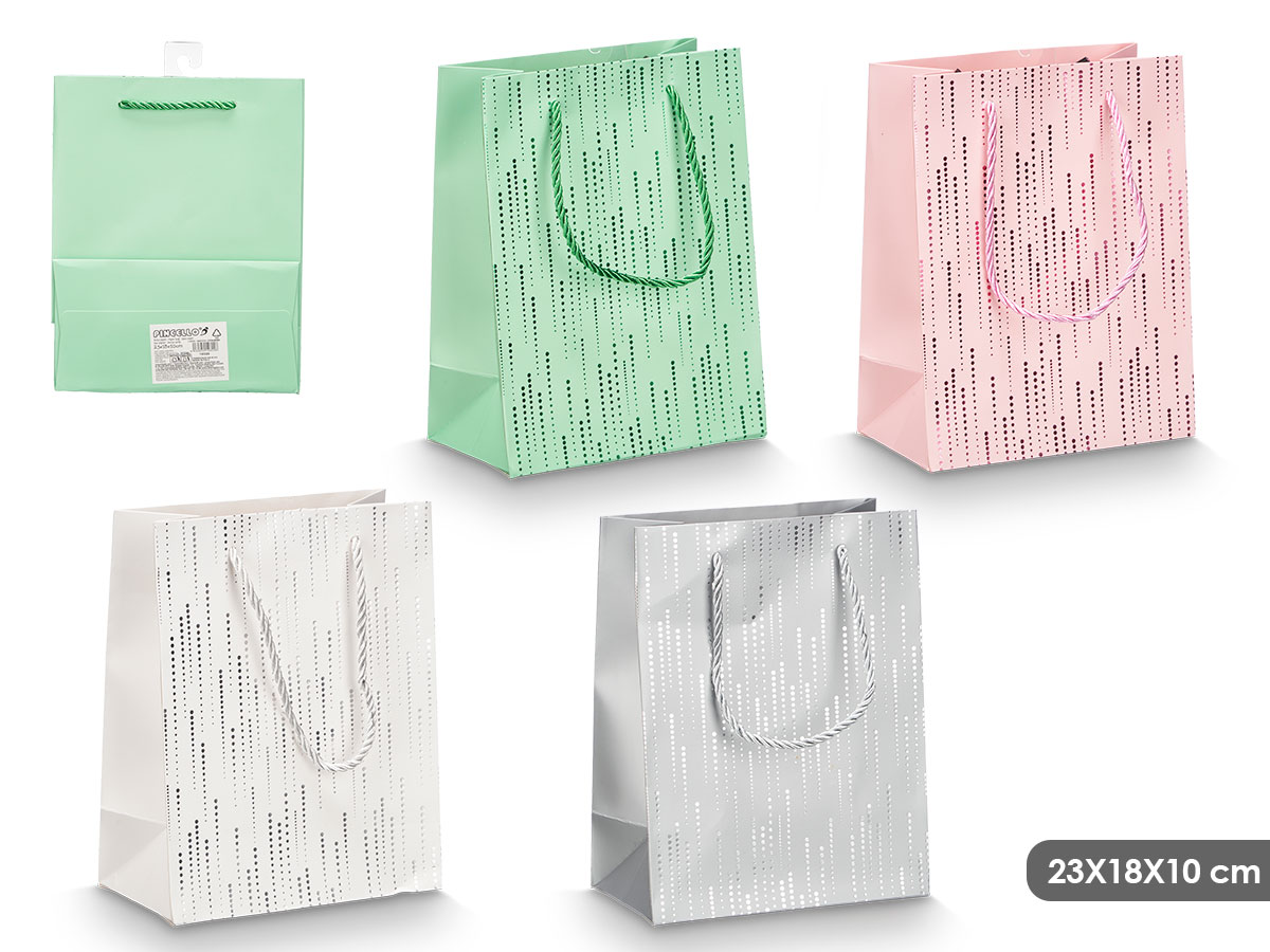 Bolsa asa puntos surt 4 col 23x18x10cm