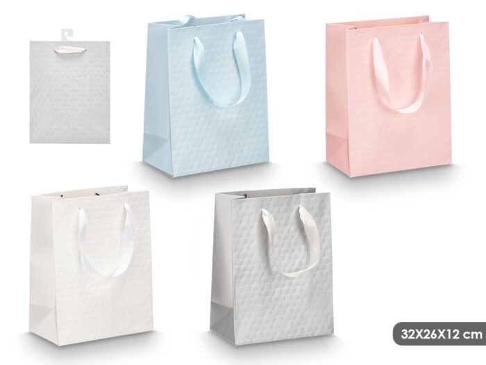 Bolsa asa relieve surt 4 col liso 32x26x12cm
