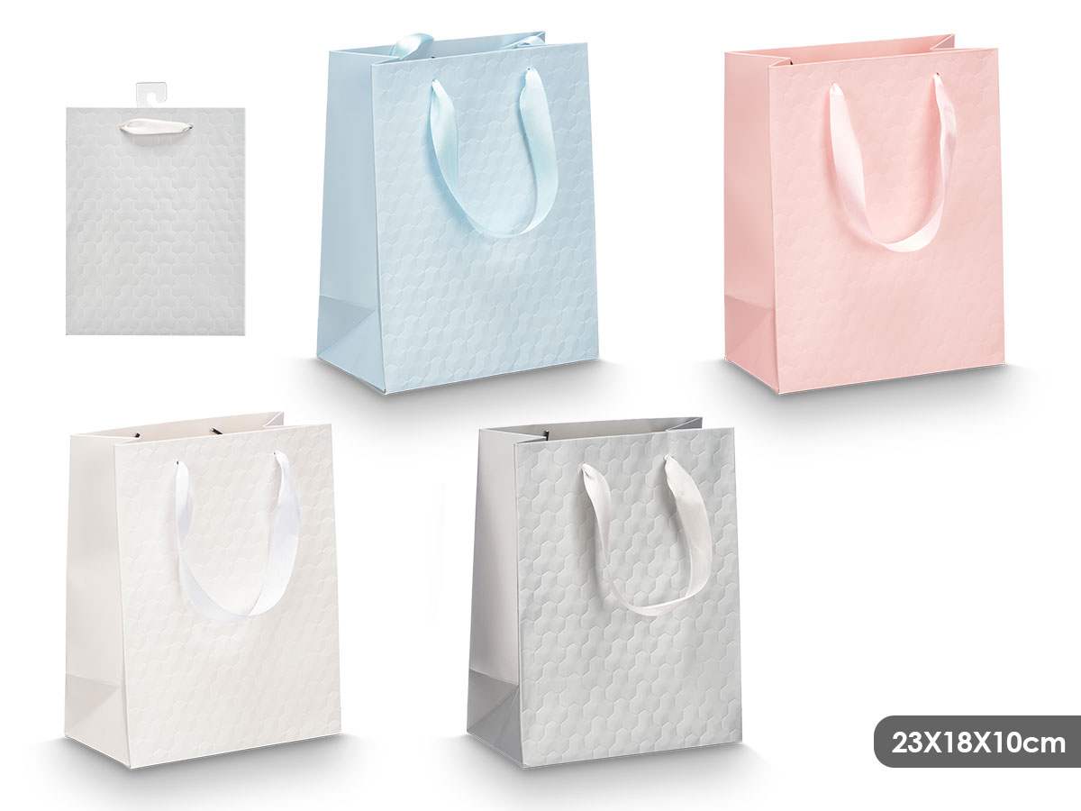 Bolsa asa relieve surt 4 col liso 23x18x10cm