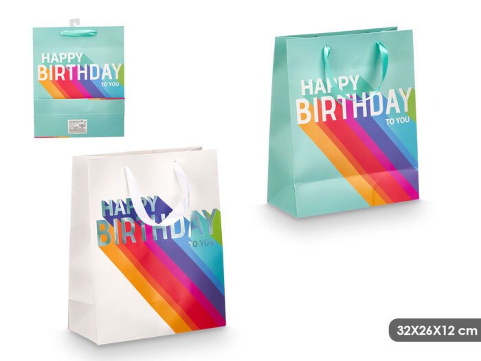 Bolsa asa birthday multicolor surt 2 32x26x12cm